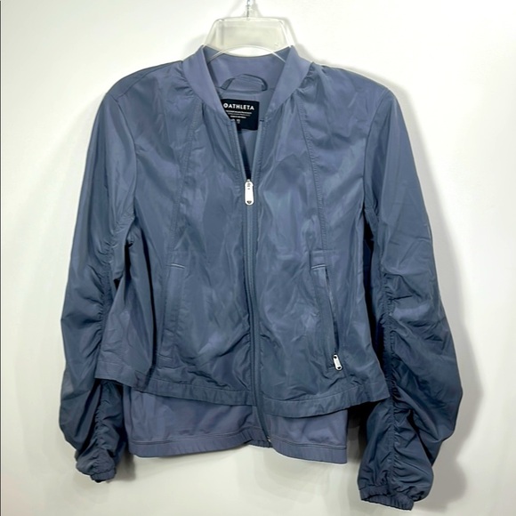 Athleta Wayfarer Bomber Jacket Coastline Blue Water Repellent size XS. - Picture 1 of 9